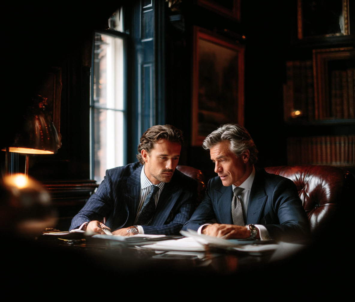 Financial advisors discussing life settlement referral program